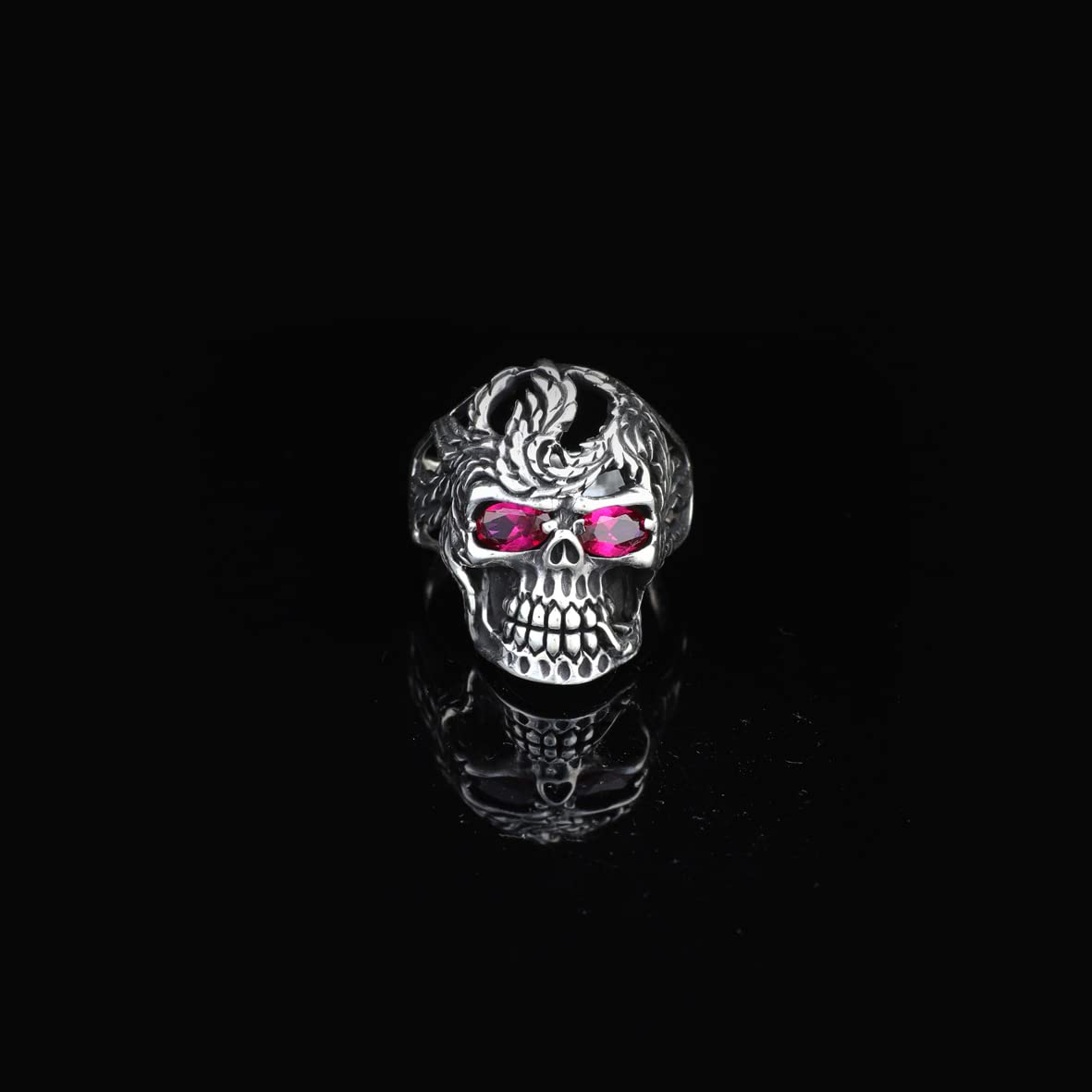 Skull Handmade Sterling Silver Men Biker Ring