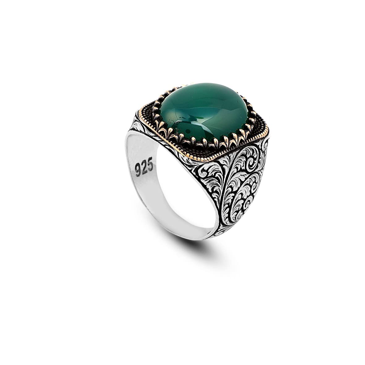 925K Sterling Silver Jade Ring