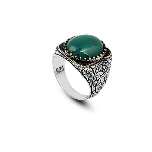 925K Sterling Silver Jade Ring