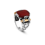 Handmade Vintage Carnelian Ring - Sterling Silver Pinky Ring for Men — image 1