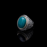 Handmade Jade Men's Ring - 925 Sterling Silver Gemstone Jewelry with Silver Polishing Cloth Gift - Engraving Ring — image 5