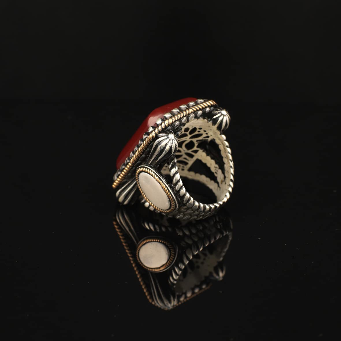 Silver Large Stone Ring
