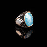 Vintage Handmade 925 Sterling Silver Men's Gemstone Ring - 925 Sterling Silver Rings for Men - Handcrafted Ring for Men — image 3