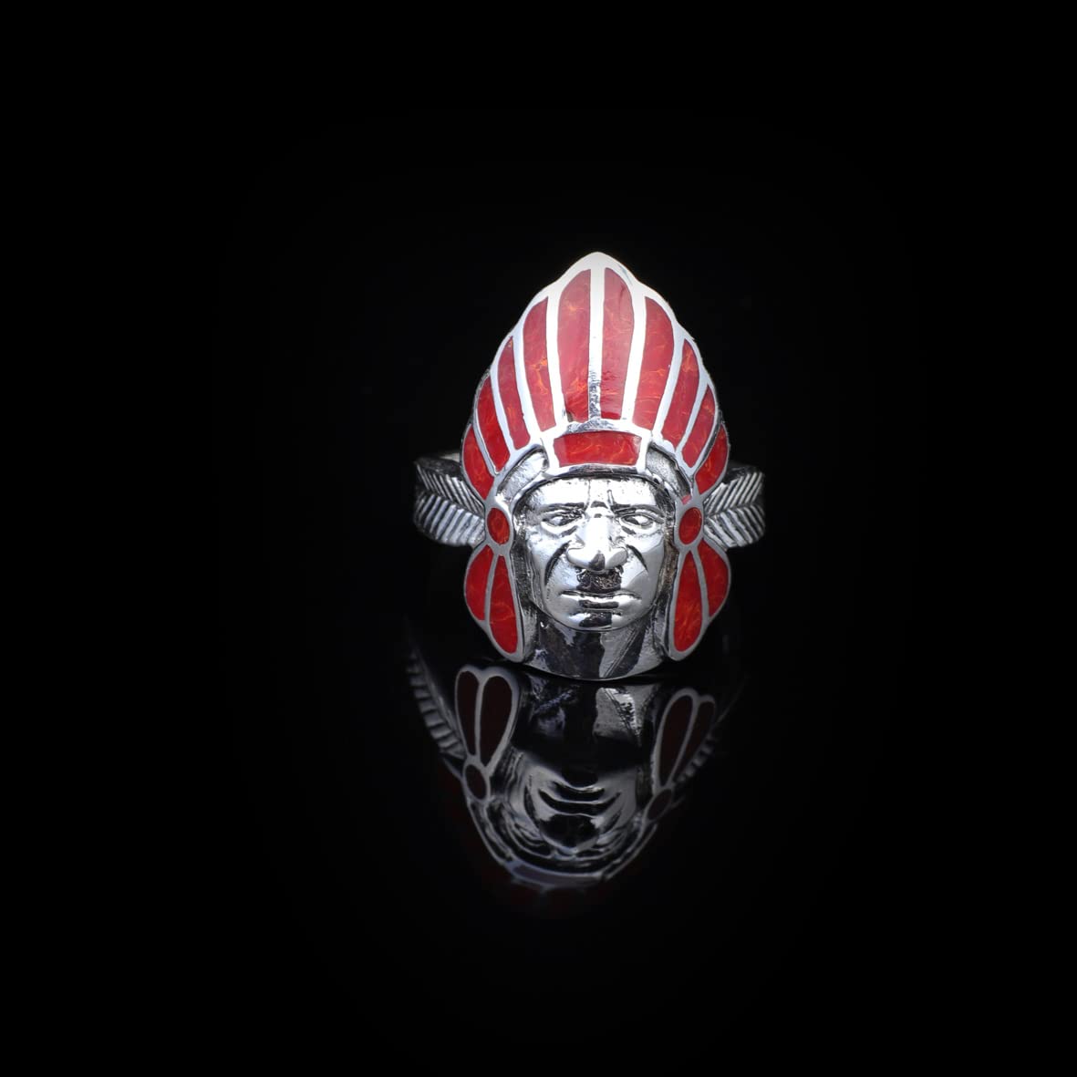 American Indian Chief Handmade Silver Men Ring