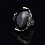 Handmade Large Black Onyx Ax Ring - 925 Sterling Silver Men's Gemstone Jewelry with Silver Polishing Cloth Gift — image 5