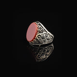Handmade Carnelian Signet Ring for Men – Ottoman Style Sterling Silver Pinky Ring — image 6