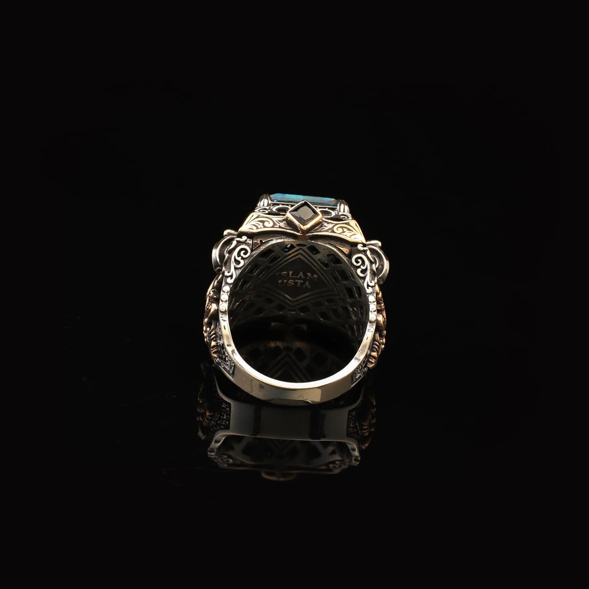 Aquamarine Ring Sterling Silver Chunky Silver Ring