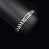Handmade Gothic Vintage Pattern Mens Bracelet - Made to Order 925 Sterling Silver Personalized Chain Bracelet with Hand-Engraved Detail and Silver Polishing Cloth Gift — image 3