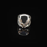 Handmade Onyx Gemstone Eagle Ring for Men Vintage 925 Sterling Silver — image 3