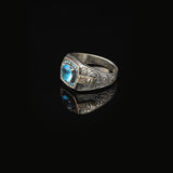 Aquamarine Ring - Vintage Style Men's Gemstone Engagement Ring — image 5
