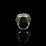 Garnet Gemstone Ring for Men – Chunky Sterling Silver Ottoman Style Vintage Ring — image 6