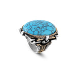 Handmade Men's Turquoise Ring – Chunky Sterling Silver Engagement Ring with Vintage Ottoman Design — image 1