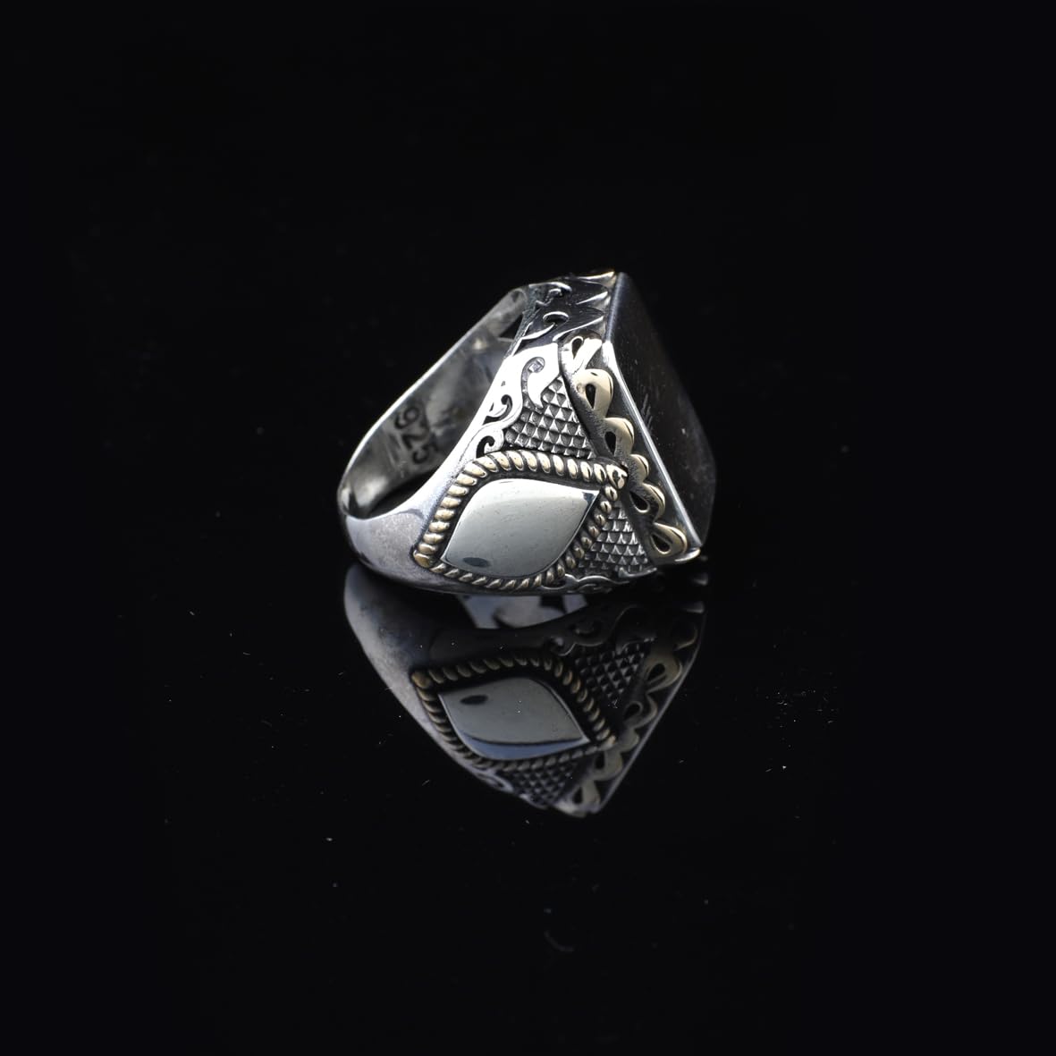 Handmade 925 Sterling Silver Personalized Rings - Custom Photo Ring with Name Engraving