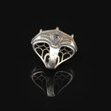 Emerald Ring -Oval Stone Large Gemstone Ring Ottoman Men Vintage Handmade 925 Sterling Silver Rings for Men with Silver Polishing Cloth Gift — image 5