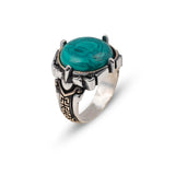 925 Sterling Silver Rings for Men - Malachite Men's Ring — image 1
