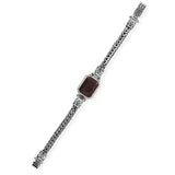 Handmade Garnet Bracelet for Men – Gothic Vintage Chain Bracelet in Sterling Silver – Made to Order — image 1