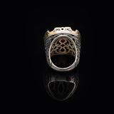 Garnet Ring with Large Oval Stone – Vintage 925 Sterling Silver Men’s Ring — image 6