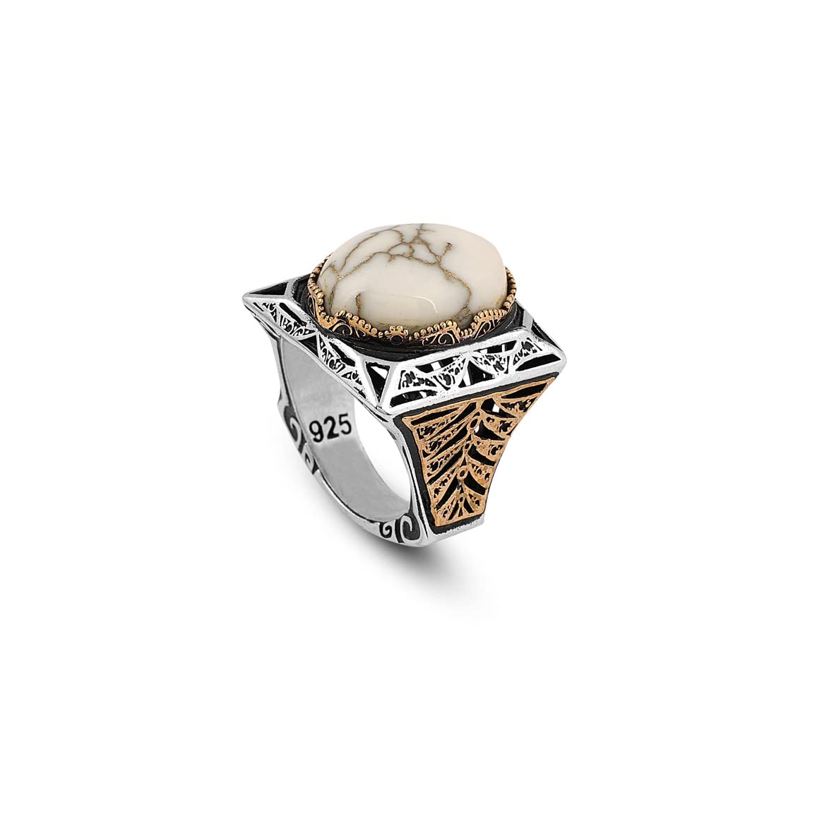 Turquoise Stone Men Silver Ring