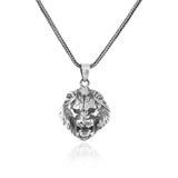 Gothic Lion Pendant Necklace for Men - Sterling Silver Biker Necklace with Silver Chain & Cleaning Cloth Gift — image 1