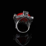 Handmade Large Carnelian Ax Ring - 925 Sterling Silver Men's Gemstone Jewelry with Silver Polishing Cloth Gift — image 6