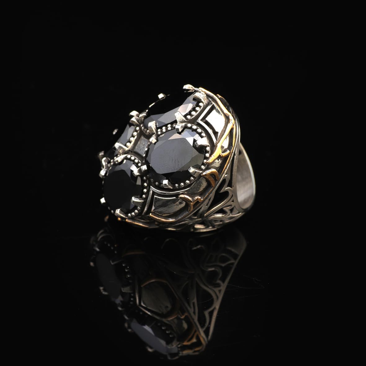 Ottoman Onyx Ring – Handmade Large Statement Vintage Gemstone Ring