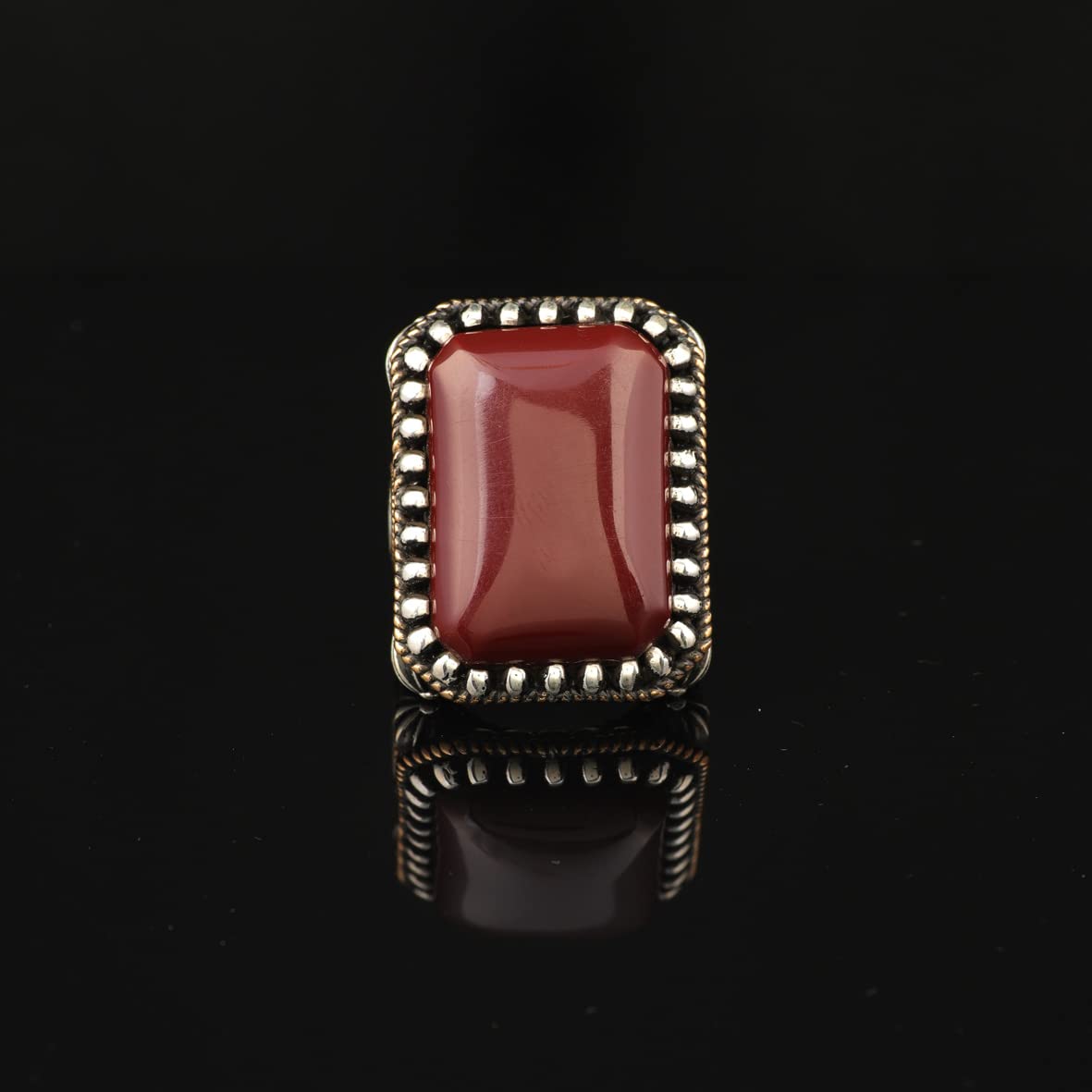 Silver Large Stone Ring