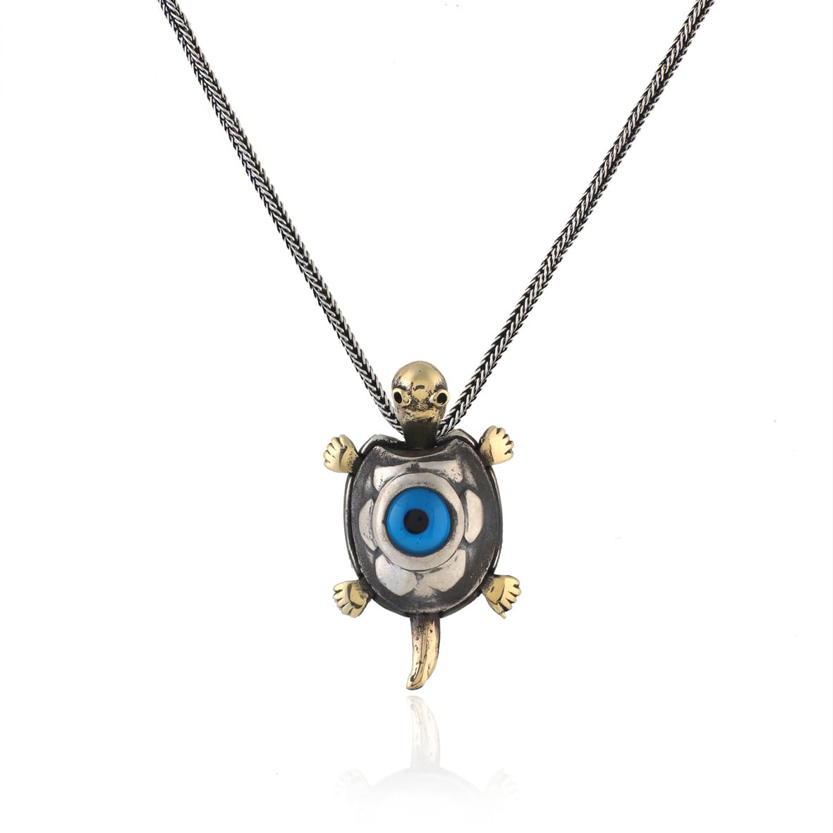 Turtle Necklace with Evil Eye