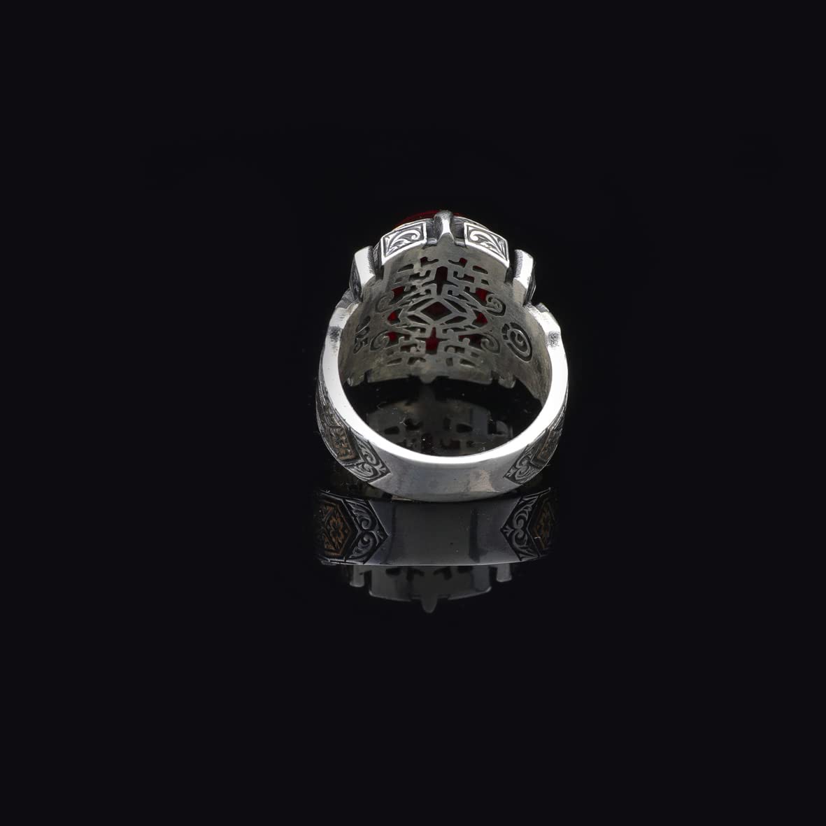 Men Handmade Carnelian Stone Ring