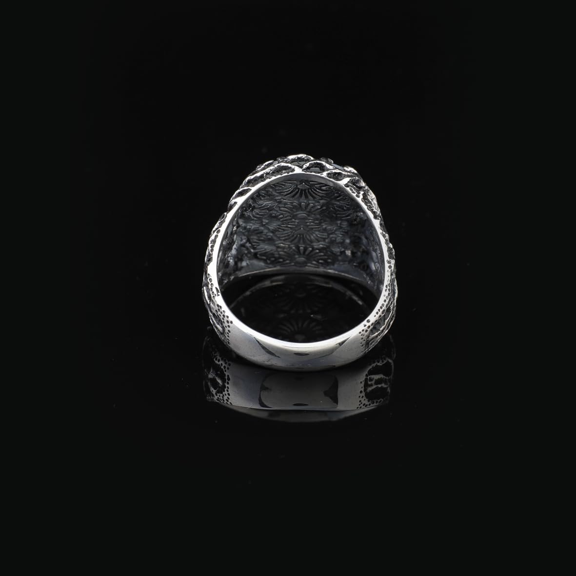 Handmade Mother of Pearl Ring in Ottoman Style - 925 Sterling Silver Men's Gemstone Jewelry