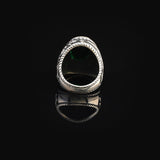 Mens Emerald Ring – Oval Ottoman Style Sterling Silver Gemstone Ring — image 6