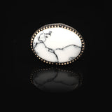 White Turquoise Oval Stone Ring for Men - Large Vintage 925 Sterling Silver Handmade Engagement Ring - Polished with Custom Engraving - Includes Silver Polishing Cloth Gift — image 3