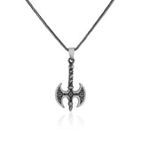 Men’s Axe Pendant Necklace - Sterling Silver Gothic Biker Necklace with Silver Chain & Free Polishing Cloth - Handcrafted Silver Necklace — image 1