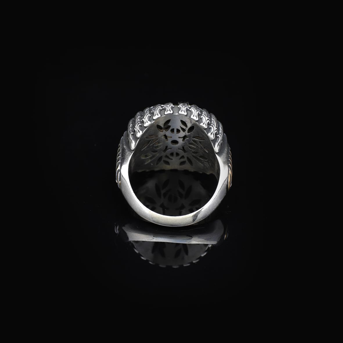 Vintage Tiger Eye and Black Onyx Knife Ring - Handmade 925 Sterling Silver Men's Ring with Gemstone