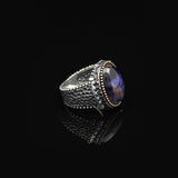 Blue Tiger Eye Pinky Ring for Men — image 4