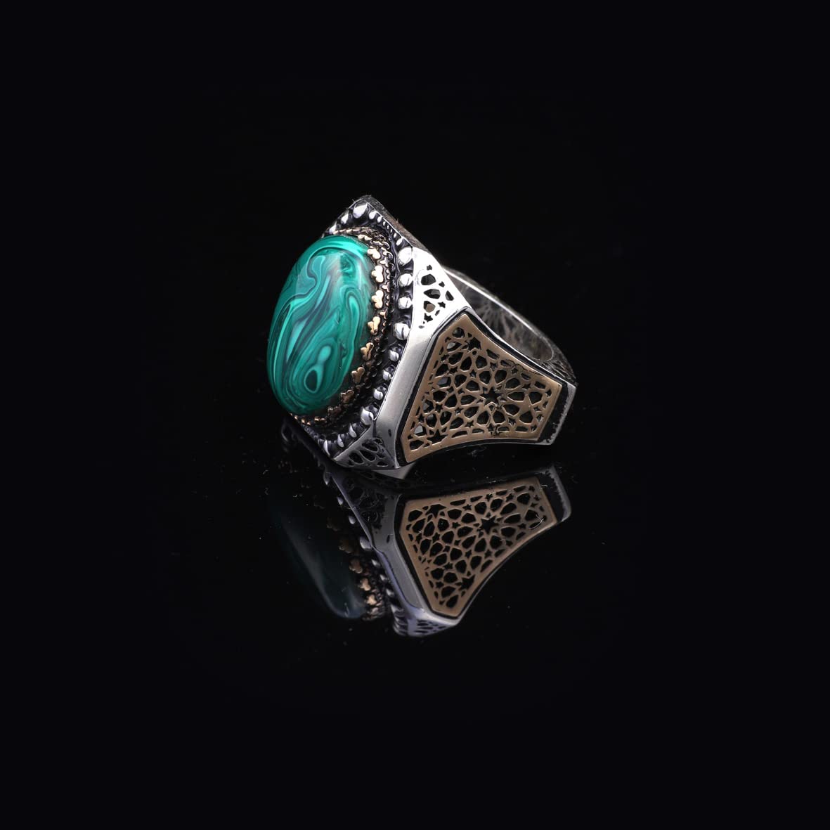 Malachite Ring Men