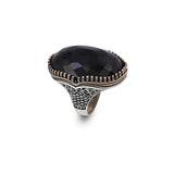 Vintage Black Onyx Ring with Large Oval Stone — image 1