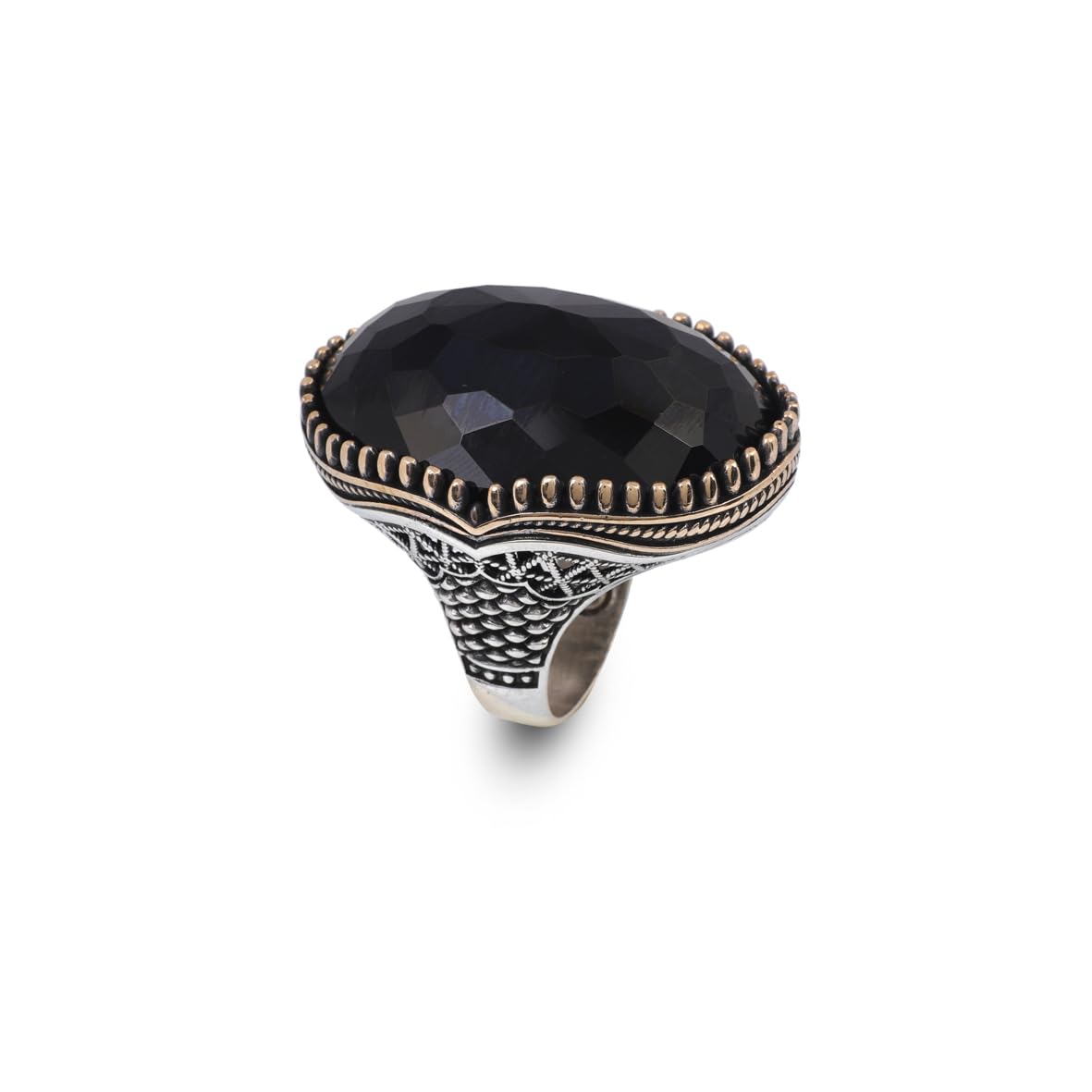 Vintage Black Onyx Ring with Large Oval Stone