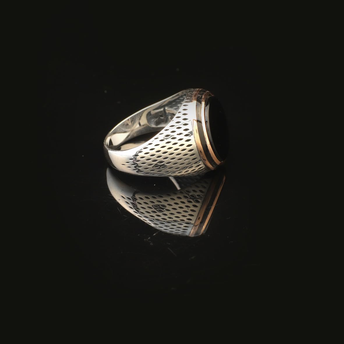 Onyx Ring Signet Ring Pinky Ring Ottoman Vintage 925 Sterling Silver Ring Promise Ring for Him Engagement Ring Gemstone Ring Gift for Husband Handmade
