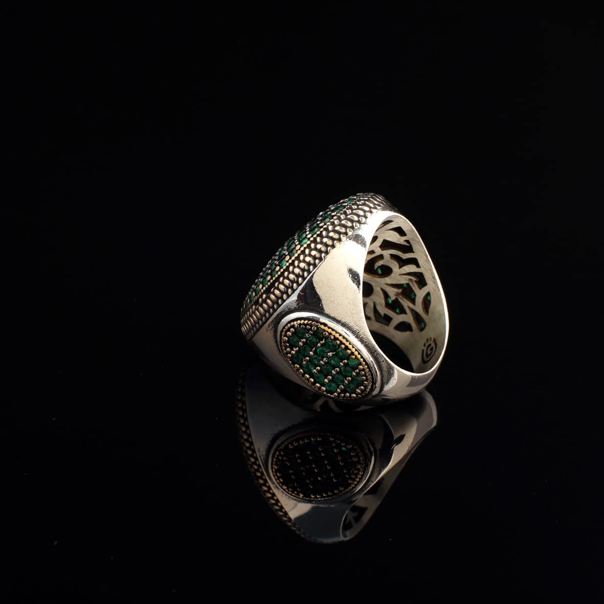 Sterling Silver Micro Jade Ring