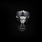American Indian Chief Handmade Silver Men Ring — image 2