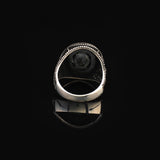 Black Onyx Ring for Men – Ottoman Style Handmade Sterling Silver Ring — image 6