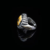 Vintage Tiger Eye and Black Onyx Knife Ring - Handmade 925 Sterling Silver Men's Ring with Gemstone — image 4