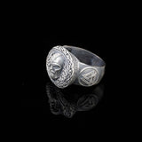 Handmade 925 Sterling Silver Viking Signet Ring - Men's Jewelry with Norse Design — image 3