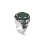 Jade Ring Signet Ring Pinky Ring Ottoman Vintage 925 Sterling Silver Ring Promise Ring for Him Engagement Ring Gemstone Ring Gift for Husband Handmade — image 1