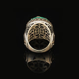 Malachite Sword Turkish Ring Large Chunky Silver Whiskey Barrel Ottoman Vintage 925 Sterling Engagement Promise Ring Gemstone Gift for Husband — image 6