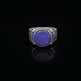 Handmade Lapis Lazuli Signet Ring for Men - Vintage 925 Sterling Silver Pinky Ring with Polished Gemstone — image 3