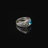 Aquamarine Ring - Vintage Style Men's Gemstone Engagement Ring — image 4
