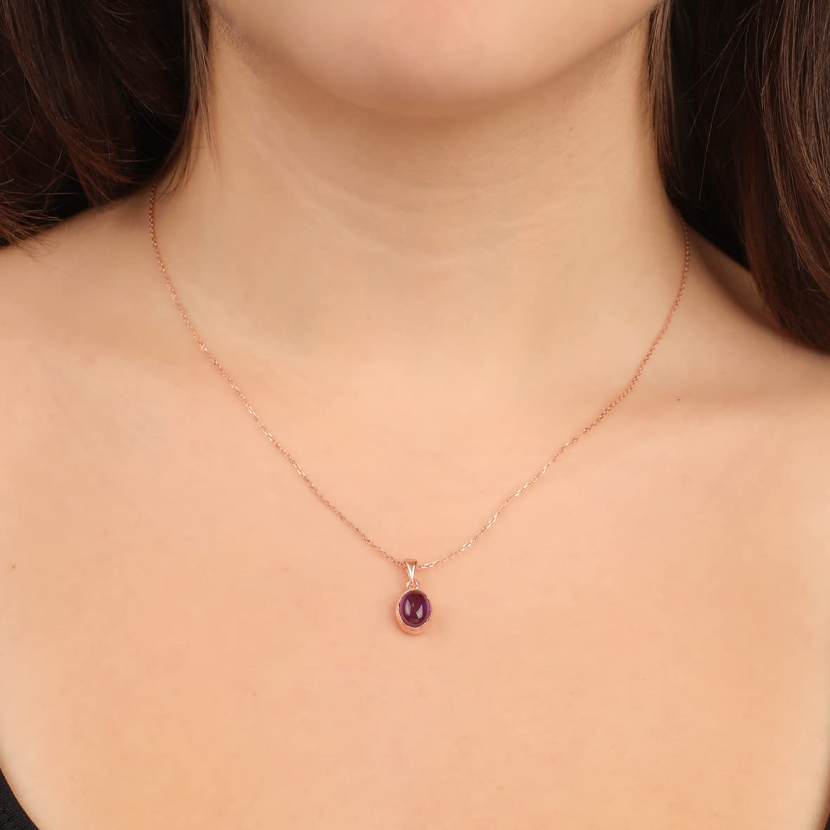 Best Selling Silver Pendant Necklace with Amethyst Gemstone for Women - Silver Pendant Necklace for Women