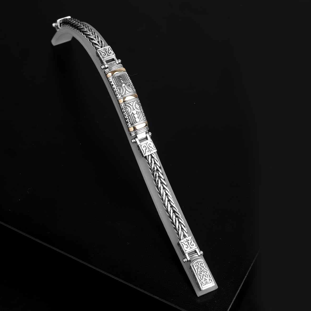 Handmade Sterling Silver Men’s Bracelet – Vintage Gothic Chain Design