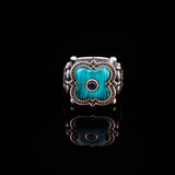 Handmade Vintage Malachite and Micro Onyx Gemstone 925 Sterling Silver Ring for Men - 925 sterling silver rings for men - Birthday Gifts — image 2